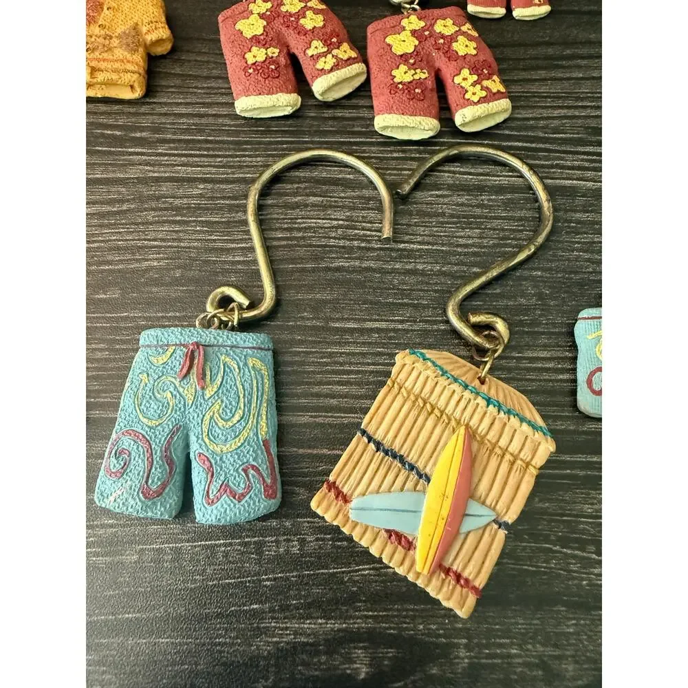 Decorative Resin Tropical Shower Curtain Hooks and Minis
